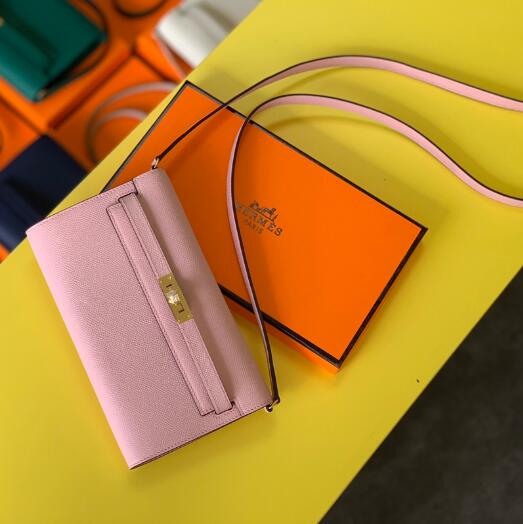 【エルメス HERMES】ケリートゥーゴー ローズサクラ (3Q) エプソン ゴールド金具(50％手縫い＋50％マシン)